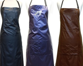 Delantal químico impermeable con nombre personalizado, logotipo bordado, para peluquería, estilista, manicura, uniforme de aseo