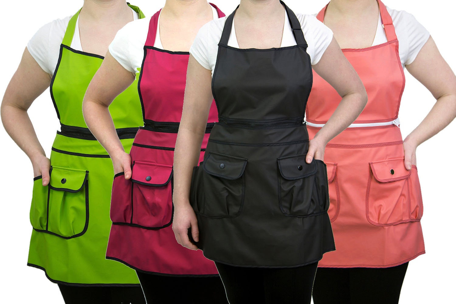 Salon Apron Zipper Detachable with Custom Name Logo Embroidery Barber Salon Stylist Nail Art Grooming Smock Uniform