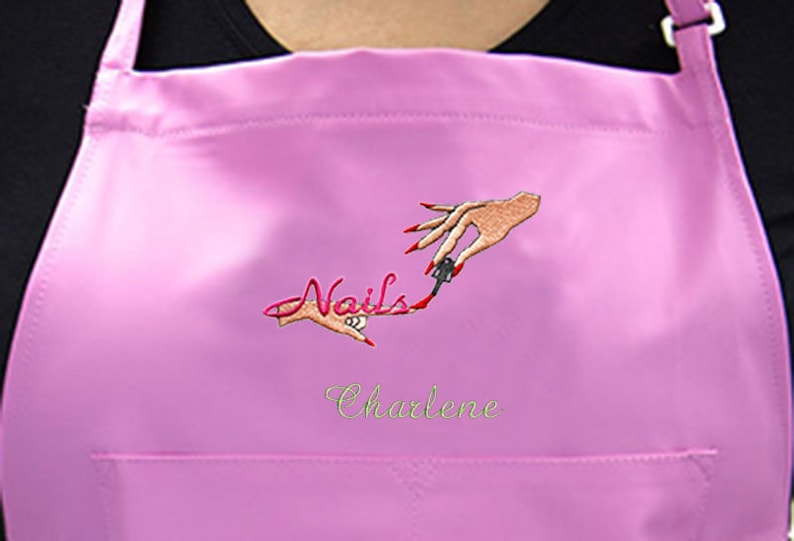 Vinyl Apron with Custom Name Logo Embroidery Salon Stylist Etsy