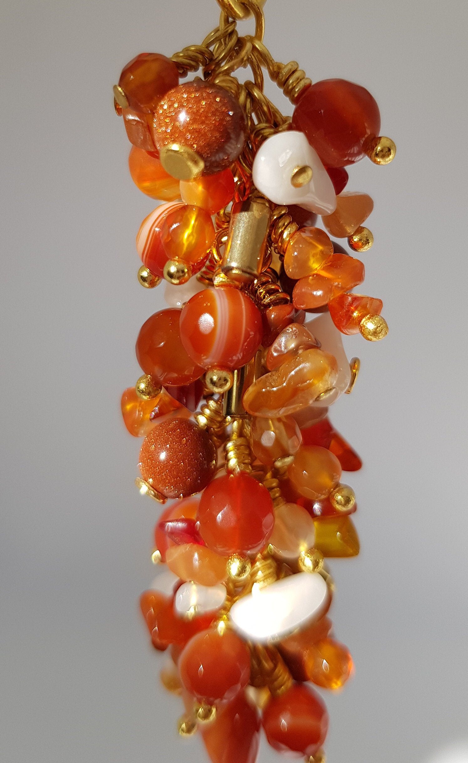 Natural Multi Gemstone Bubble Pendant Etsy