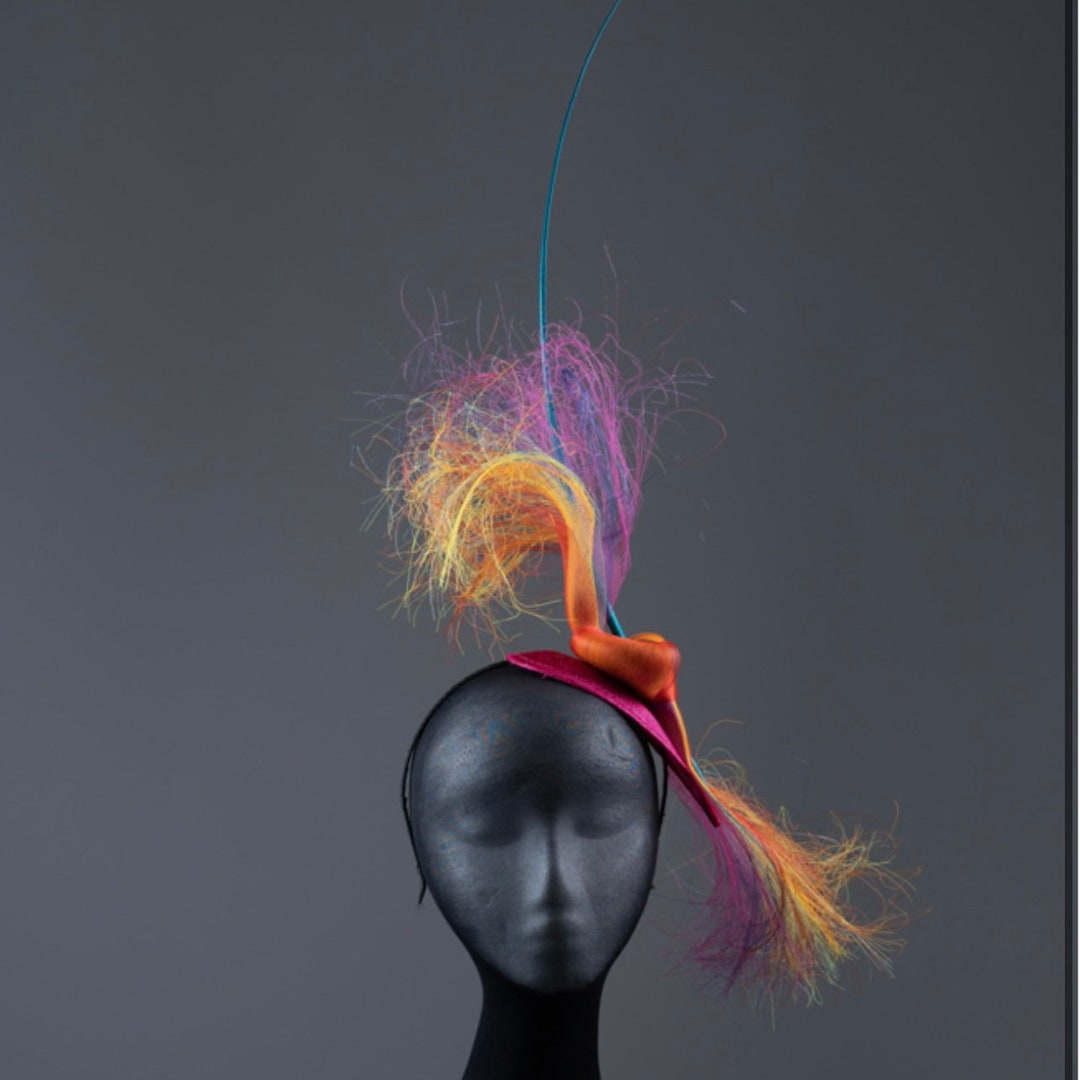Rainbow Color Fluffy Crinoline Fascinator for a Fun and Colourful Look ...