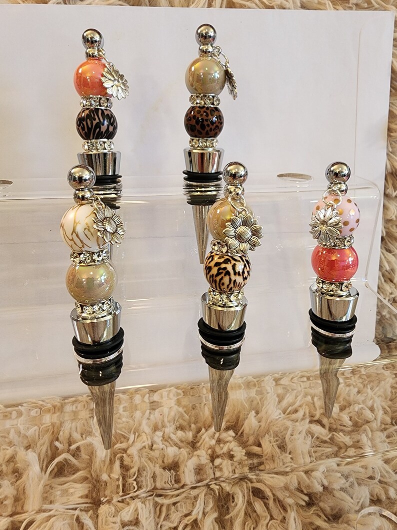 Beaded Wine Stopper Wine Stopper Bubblegum Bead Animal Etsy