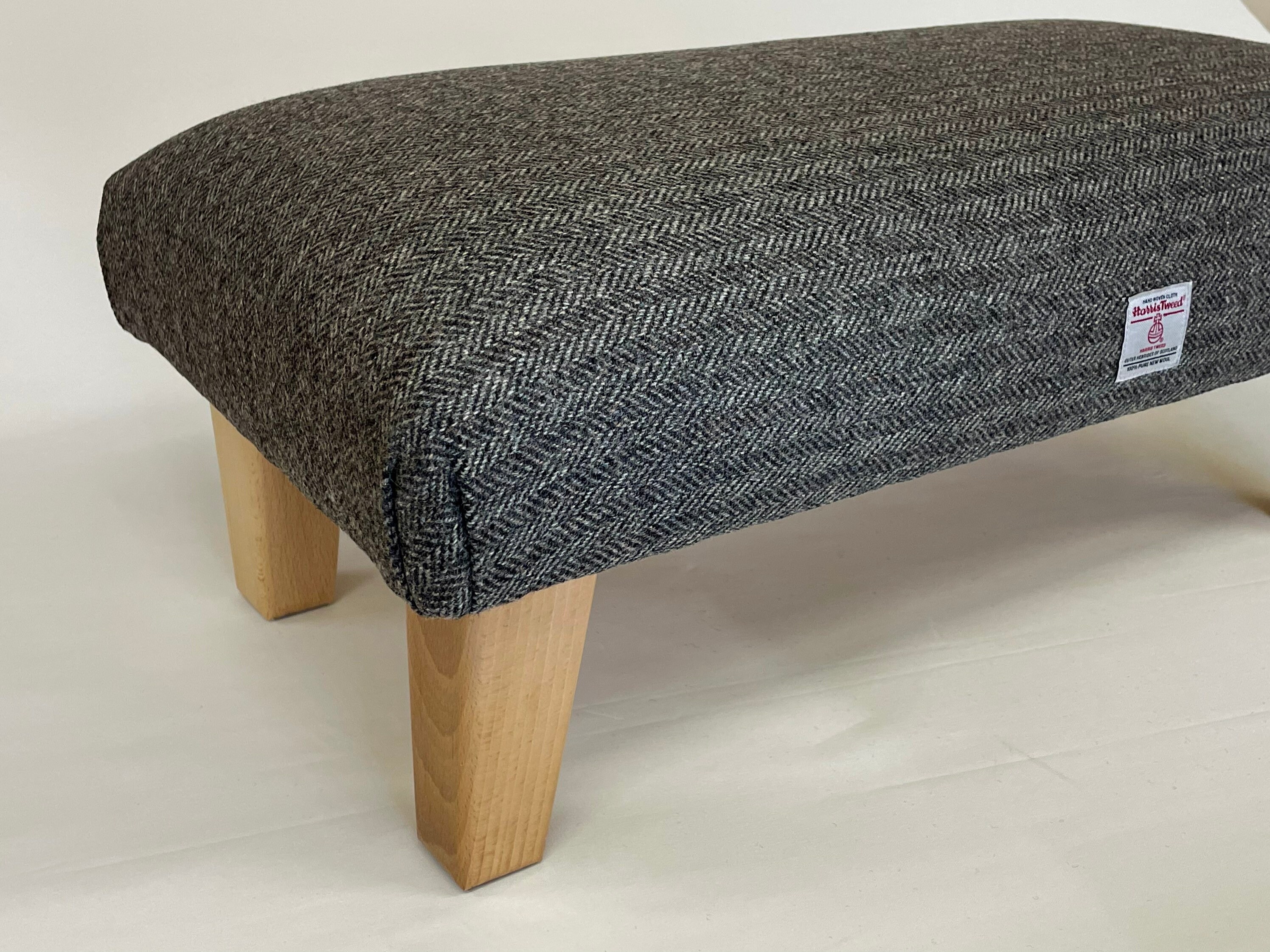 Grey on sale tweed ottoman