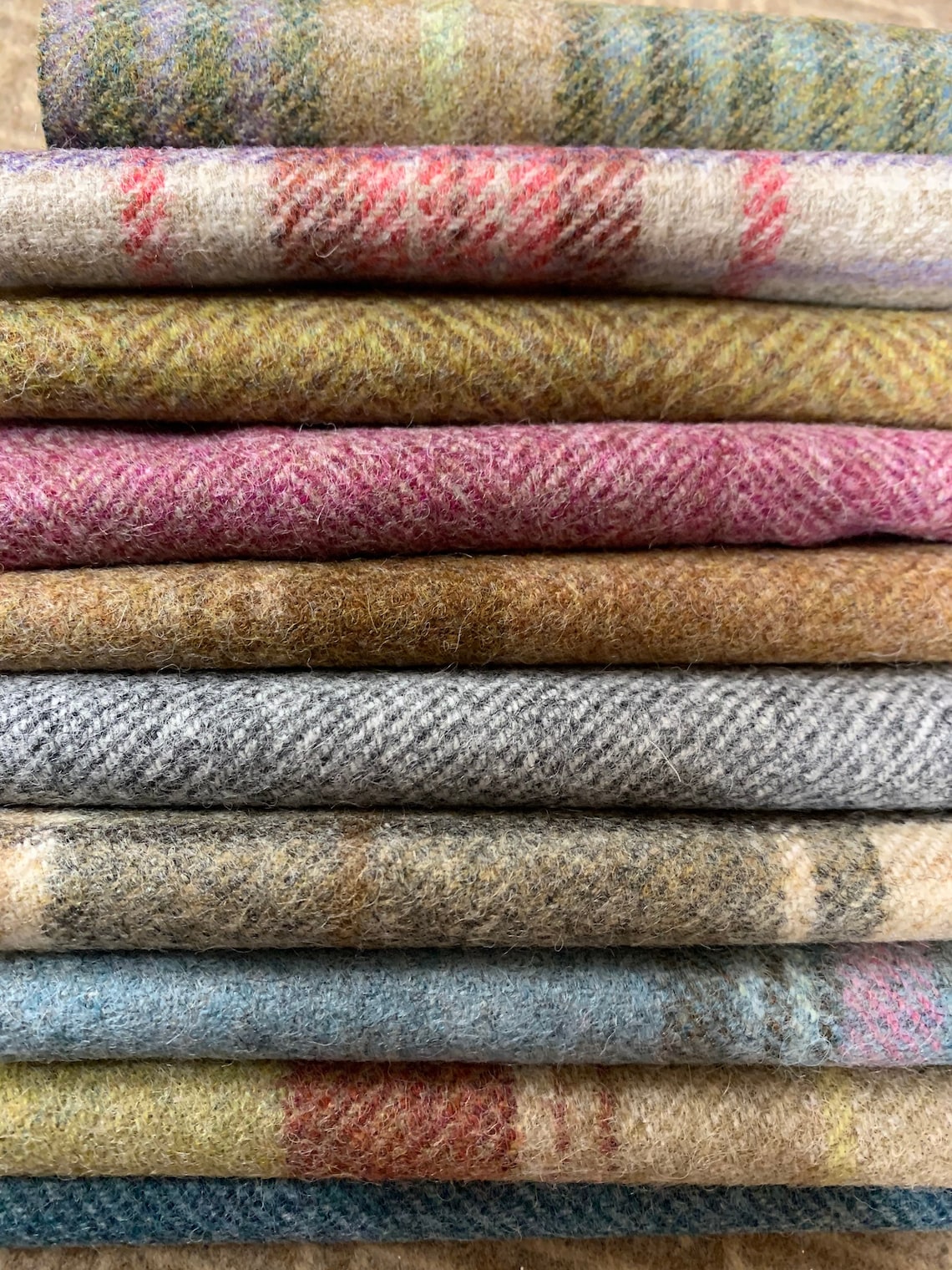Wool fabric offcuts remnants ideal for patchwork quilting or Etsy