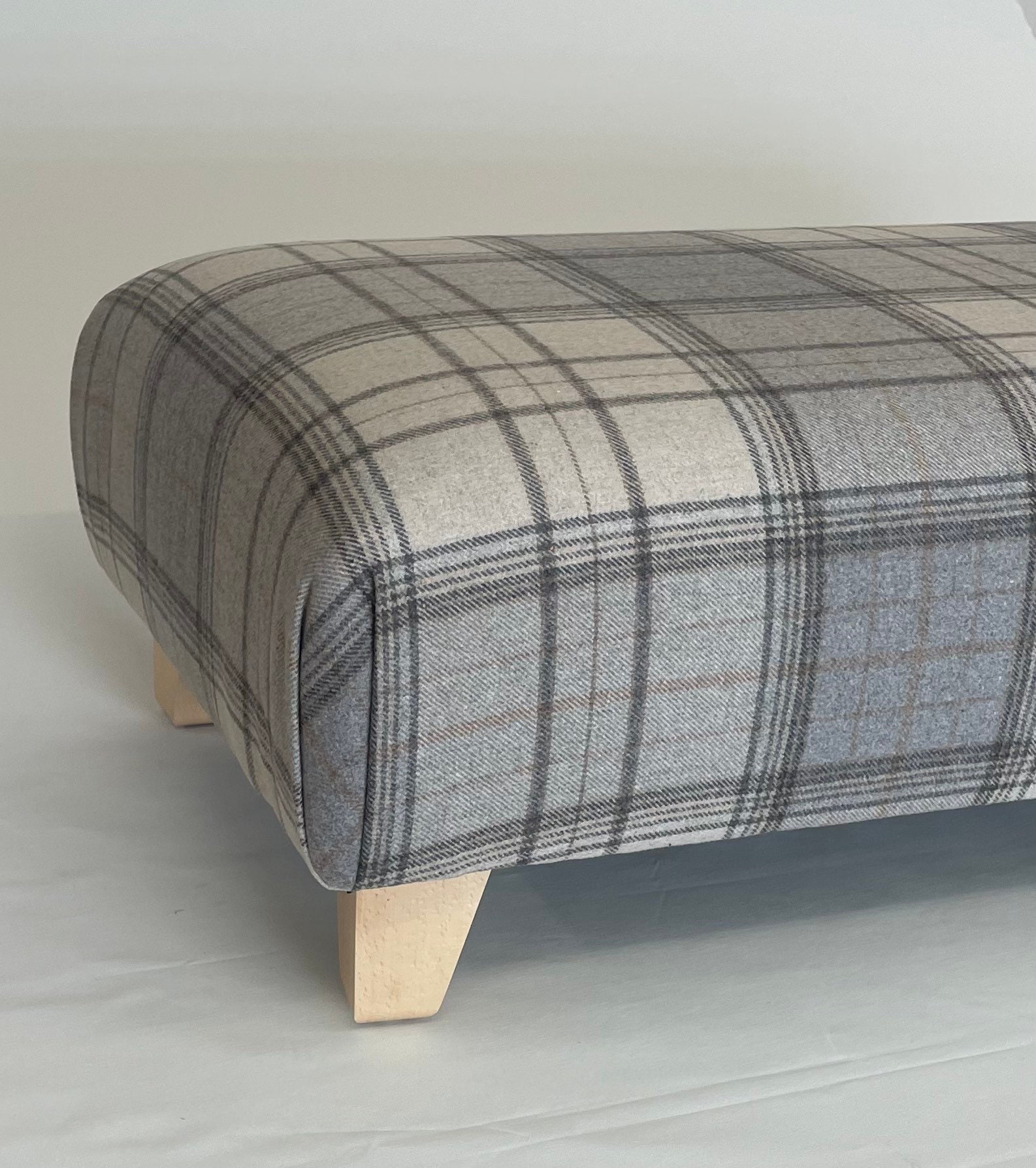 Grey sale check footstool