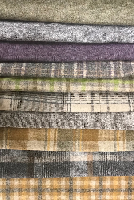 Wool fabric offcuts remnants ideal for patchwork quilting or Etsy