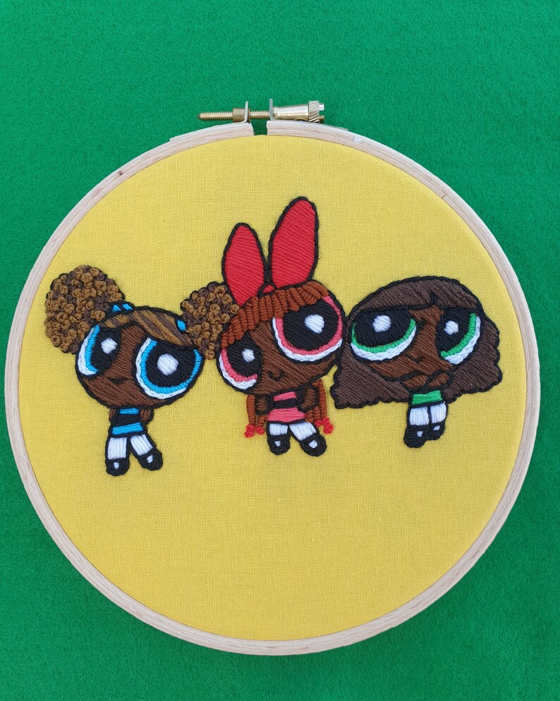 Powerpuff Girls Hand Embroidered Hoop Fan Art Etsy Powerpuff Girls Hand Embroidered Hoop Fan Art Etsy