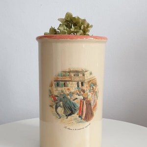 French vintage stoneware vase | ceramic &quot; La chasse a la courronne &quot; vase