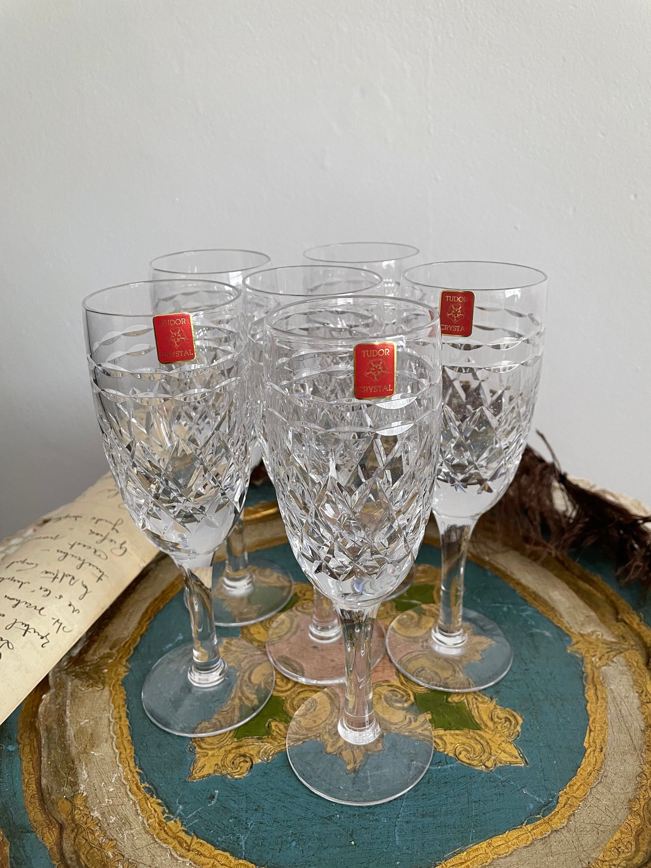 ロイヤルドルトン　クリスタルグラス　6個 Royal doulton wine glass - Etsy 日本
