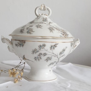 Antique French Soup Tureen  Small Antique French Ironstone Tureen