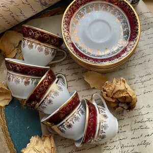 Vintage Pocelain Cup and Saucers Espresso Cups Demitasse