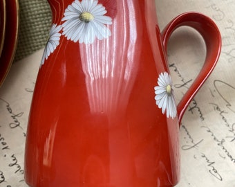 Antique 1920s Noritake Nippon Toki Kaisha Red Daisy Chrysanthemum