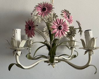 Vintage  French Tole Chandelier,Midcentury Chandelier