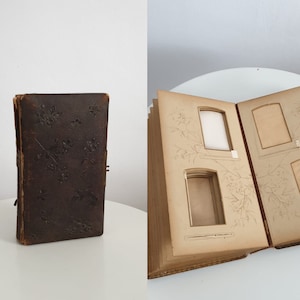 Antique Photo Album |  19th Leather Photo Album Chateau Decor