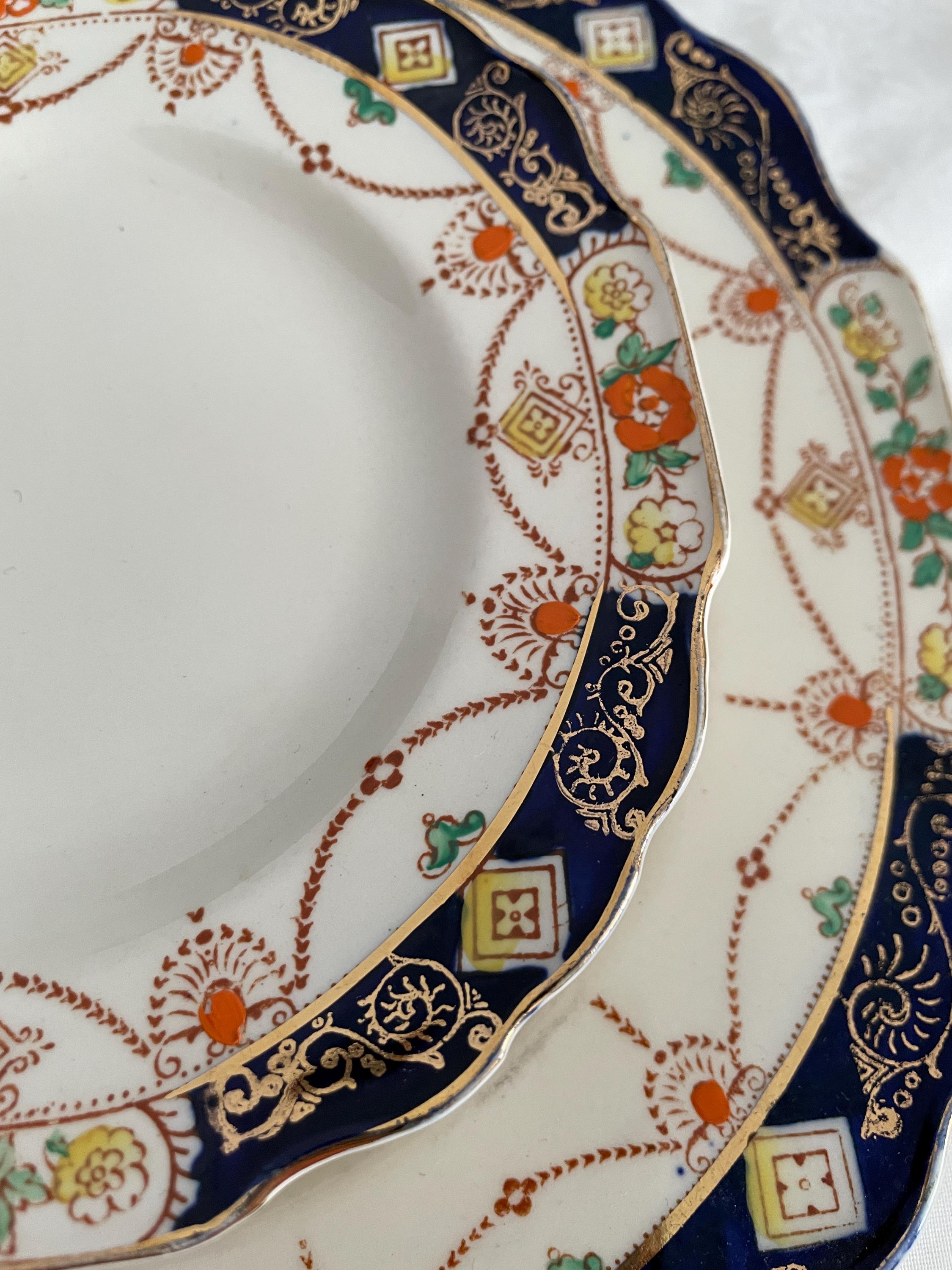 Myott Son & Co Derby  serving cake-plate, cake-platter,dessert set, porcelain set dessert floral set for six