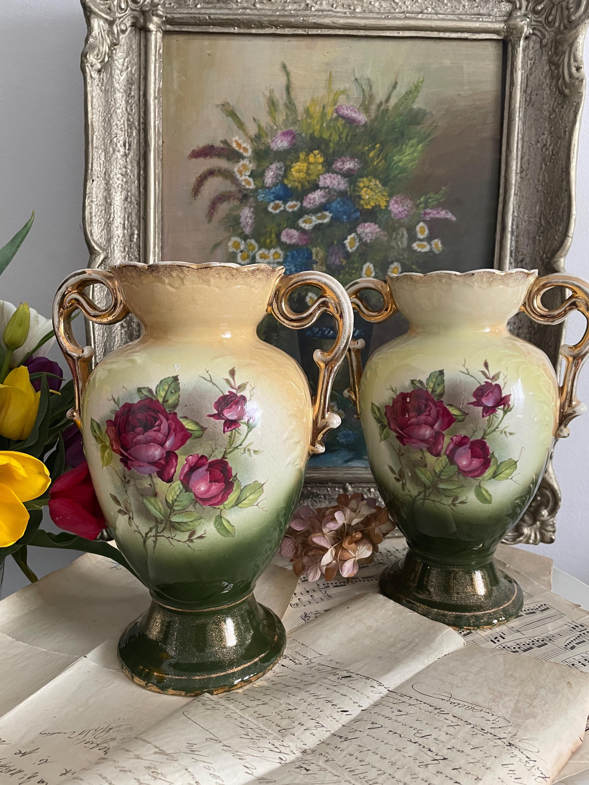 Pair of English Late Victorian Farming Scene Vases - Etsy