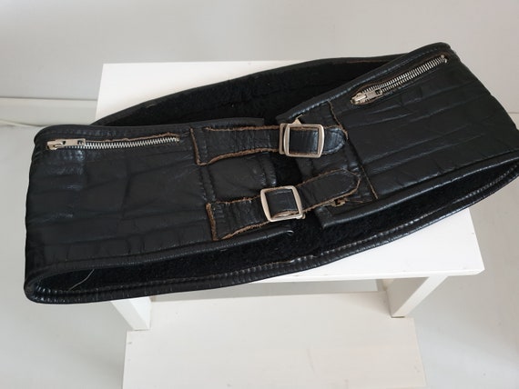 Vintage leather belt | leather belt beautiful pat… - image 1