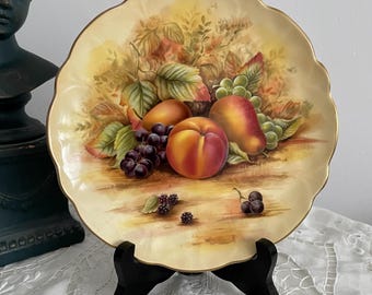 Vintage 1950s Aynsley Fruit Orchard Gold Small Plate, Fine Bone