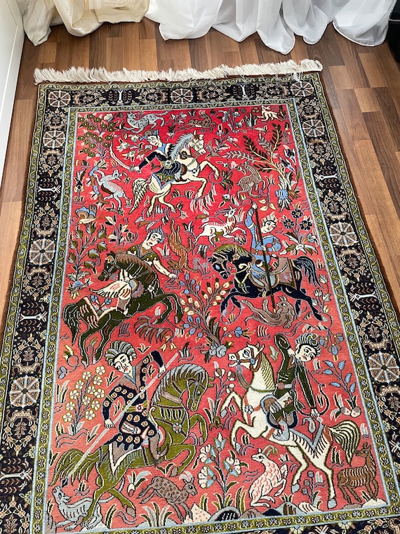 Tapis de coureur persan 3x10, tapis de coureur vintage rouge