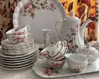 Vintage Limoges Porcelain Tea/Coffee Service | Limoges Set of 6