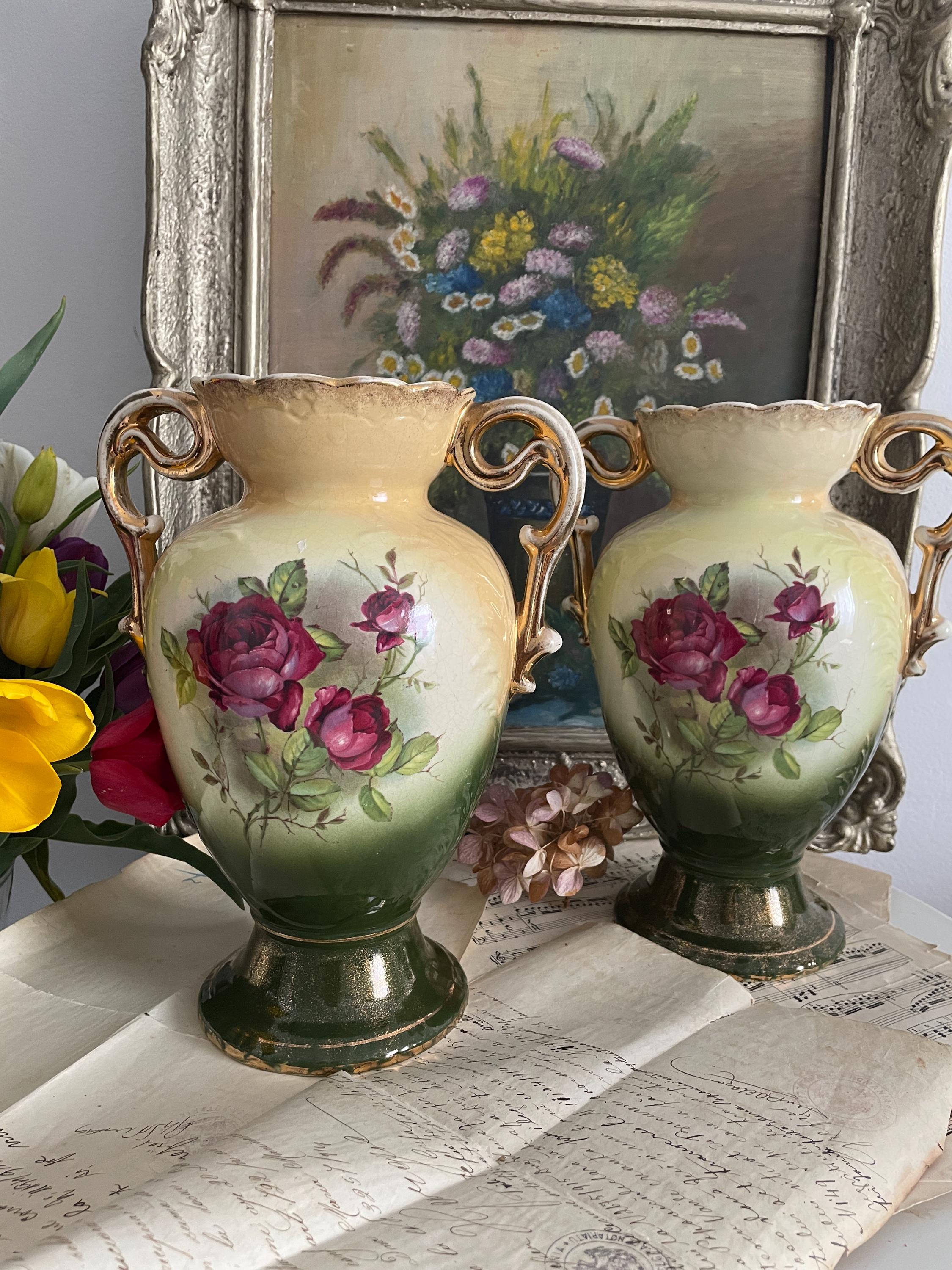 Pair of English Late Victorian Farming Scene Vases - Etsy