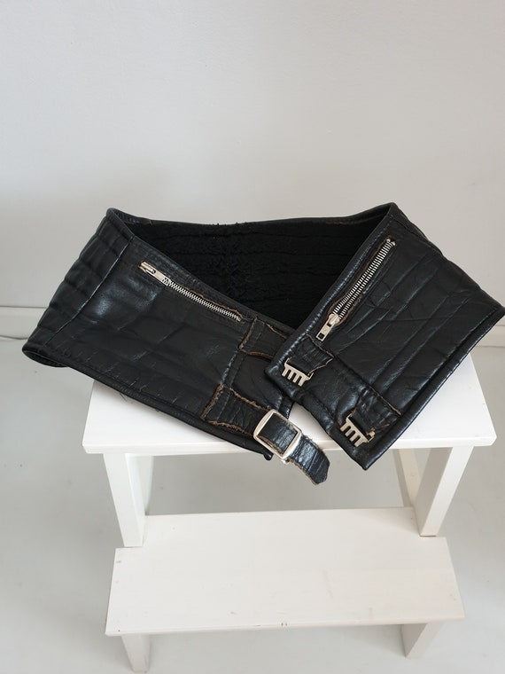 Vintage leather belt | leather belt beautiful pat… - image 4