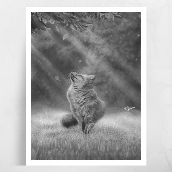 Fox Pencil Art, Wildlife Animal Wall Art, Fox Lover Gift, Nature Wall  Decor, Fox Drawing Original Artwork, Woodland Animal Print