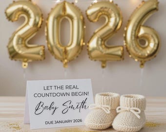 Silvester Baby Ankündigung Digitale Vorlage