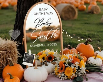 Herbst Schwangerschaft Ankündigung | Herbst Baby offenbaren | Selbst bearbeiten Canva Vorlage | Sozialen Medien