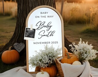 Herbst Schwangerschaft Ankündigung Vorlage | Herbst Baby offenbaren Digital Social Media