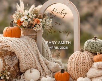 Herbst-Baby-Ankündigung Digitale Vorlage Social Media