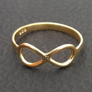 925 Sterling Silver Gold Plated Plain Infinity Design Ring, Fantastic Infinity Ring, Ring For Women, Gift For Her, DIY Jewelry Supplies