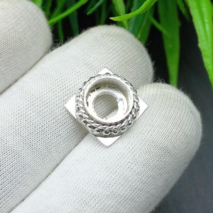 Bisel de plata de ley 925 con base redonda en blanco y parte posterior cuadrada, engaste para hacer collares de 5 x 5 mm a 40 x 40 mm, suministros de joyería para bricolaje