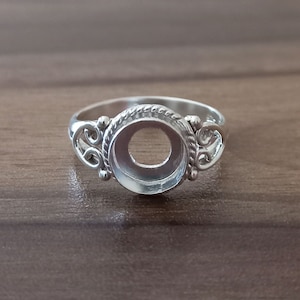 925 Sterling Silver Collet Round Ring, New Design Round Open Blank Ring, Setting For Making Ring 3 MM To 40 MM, DIY Jewelry Supplies