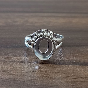 925 Sterling Silver Collet Oval Ring, New Design Oval Open Blank Ring, Setting For Making Ring 6x4 To 30x35 MM, DIY Jewelry Supplies
