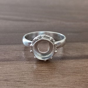 925 Sterling Silver Collet Round Ring, New Design Round Open Blank Ring, Setting For Making Ring 3 MM To 40 MM, DIY Jewelry Supplies