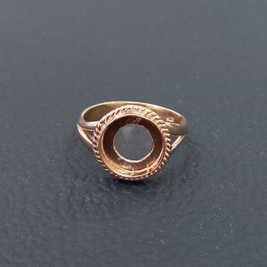 925er Sterlingsilberring, Rosegold überzogener Draht wickelte Lünette Schalen-runden offenen leeren Ring ein, Einstellung für die Herstellung des Rings 5 bis 50 MM, DIY Schmuck