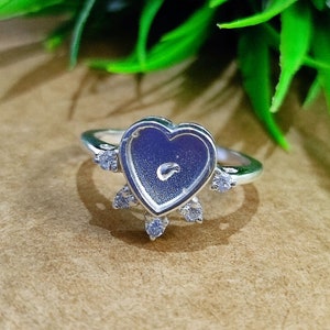 925 Sterling Silver Fabulous Design 8x8 MM Heart Collet CZ Around Ring, Bezel For Resin, & Ashes Work, Gift For Her, CZ Jewelry