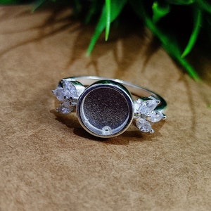925 Sterling Silver Fabulous Design 8x8 MM Round Collet CZ Around Ring, Bezel For Resin, & Ashes Work, Gift For Her, CZ Jewelry