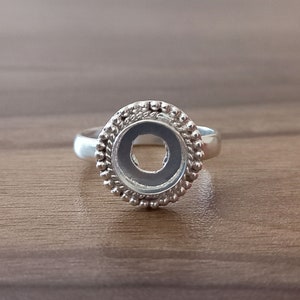 925 Sterling Silver Collet Round Ring, New Design Round Open Blank Ring, Setting For Making Ring 3 MM To 40 MM, DIY Jewelry Supplies