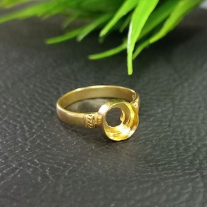 925 Sterling Silver Collet Ring, Gold Plated New Design Round Open Blank Ring, Setting For Making Ring 5 MM To 40 MM, DIY Jewelry Supplies