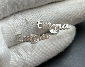Personalized Name Earrings – 925 Sterling Silver  Custom Initial Studs