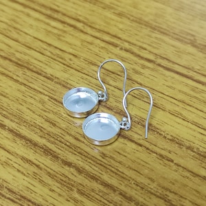 925 Sterling Silver Collet Round Plain Bezel Cup, Close Blank Dangle Earring, Setting For Making Earring 3 MM To 30 MM, DIY Jewelry