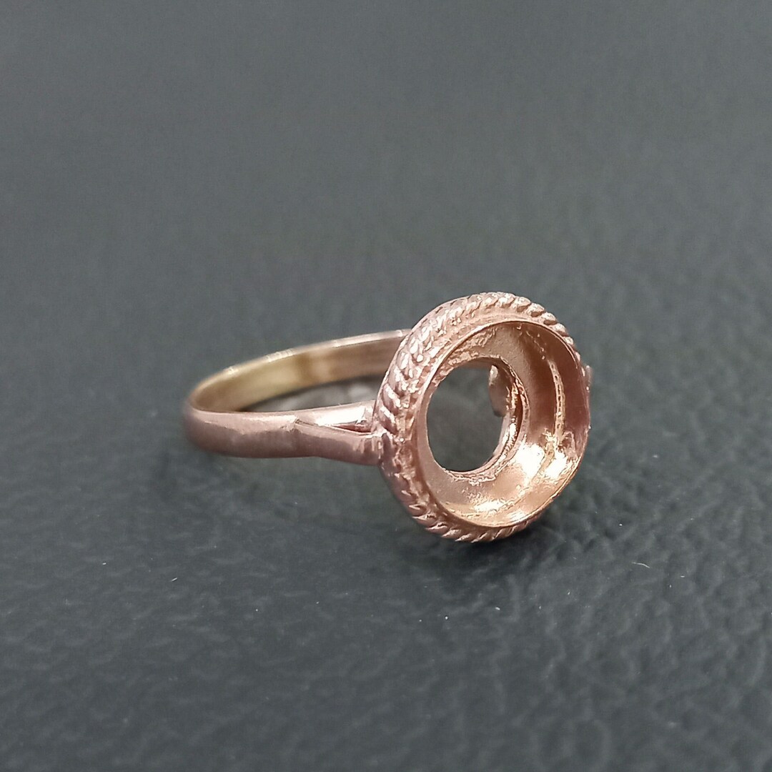 Wire Bezel Rings Rose Gold Plated 925 Sterling Silver Wire Wrapped Bezel Ring Blank, DIY ...