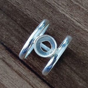 925 Sterling Silver Plain Bezel Cup Round Open Blank Double Wire Collet Ring, Setting For Making Ring 3 MM To 40 MM, DIY Jewelry Supplies