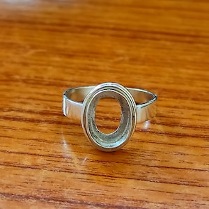 925 Sterling Silver Oval Ring, FABULOUS Design Bezel Cup Open Blank Ring, Setting For Making Ring 6x4 mm To 35x40 mm, DIY Jewelry Supplies