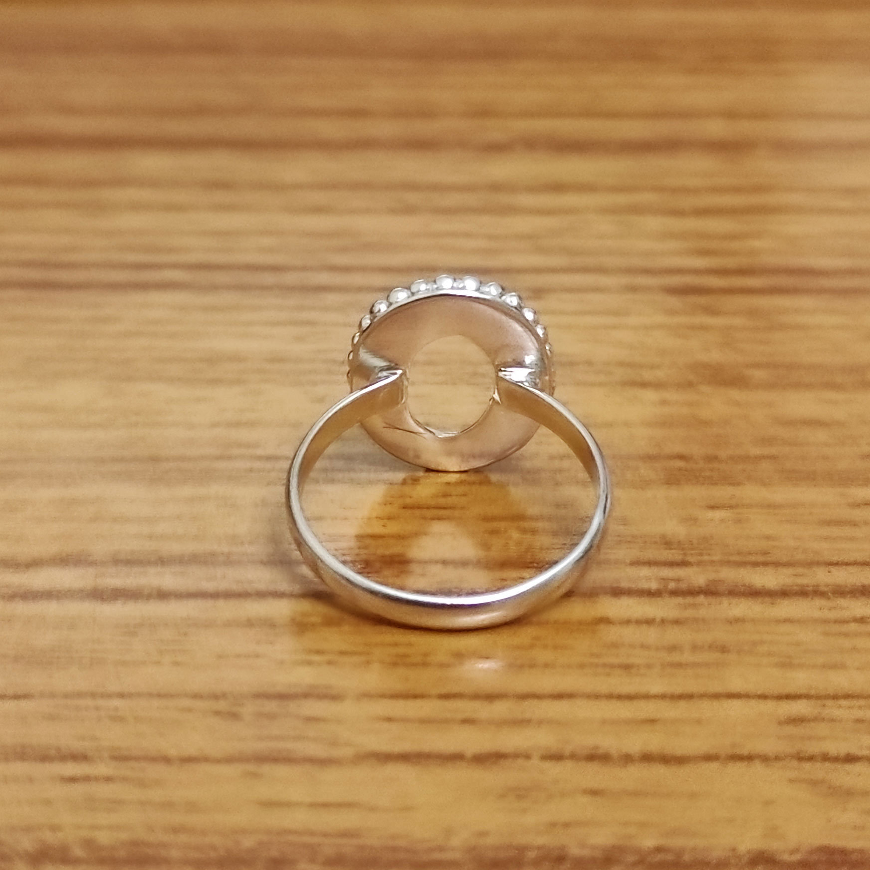 Bague Vierge Argent Sterling 925 – Lunette Ovale à Sertir – Fait Main – Inde