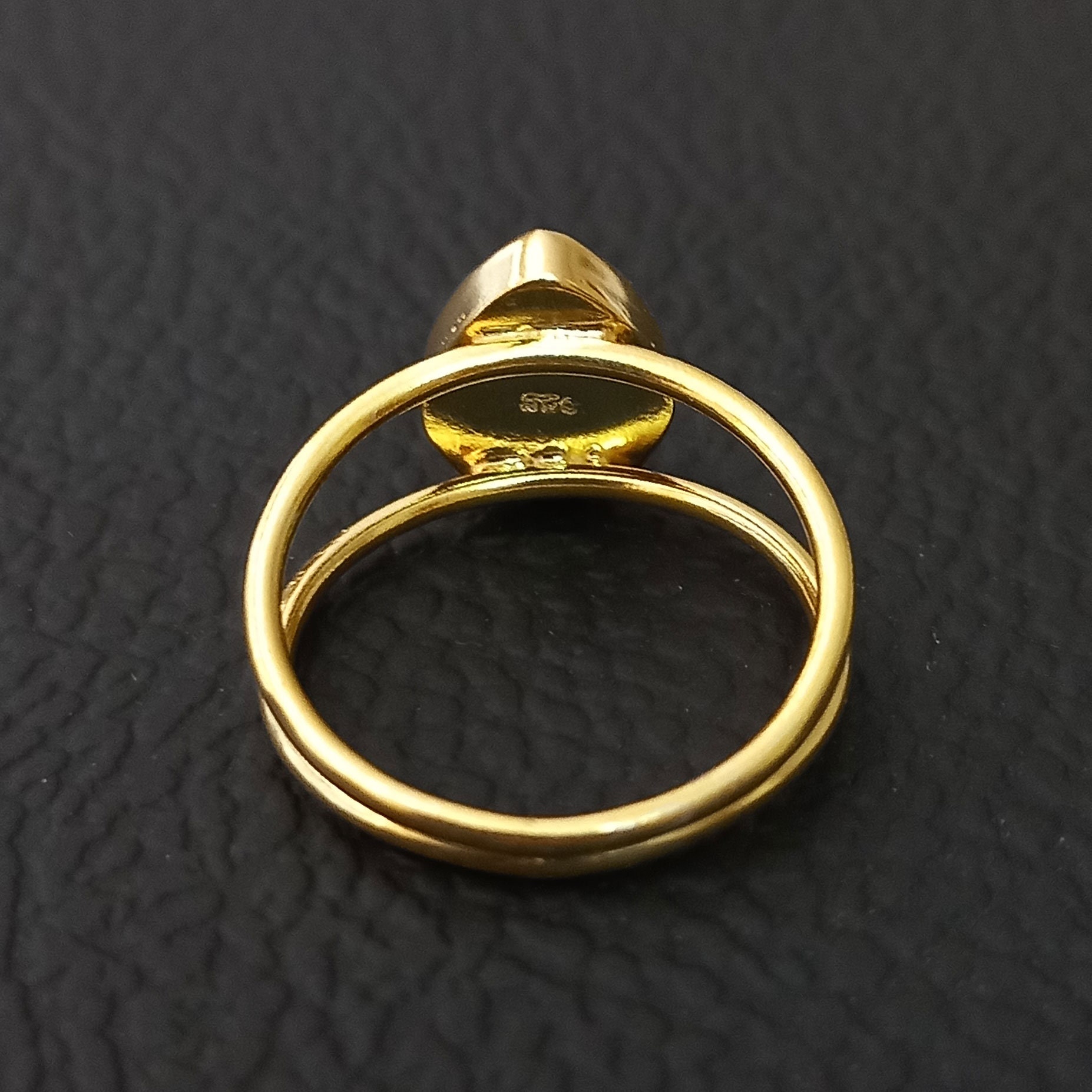 Wire Bezel Rings Gold Plated Pear Ring, Double Wire Bezel Setting, 925 Sterling Silver ...