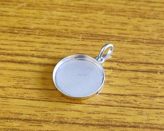 925 Sterling Silver Collet Round Plain Bezel Cup, Close Blank Pendant, Setting For Making Pendant 3 MM To 30 MM, DIY Jewelry Supplies