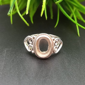 925 Sterling Silver  Oval Bezel Ring Blank, DIY Jewelry, 6x4 to 30x35 MM